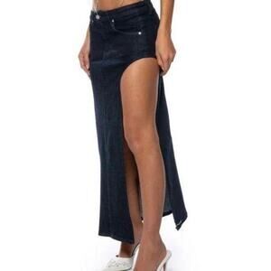 Long denim skirt